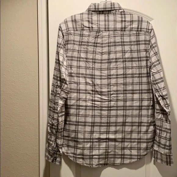 Goodfellow Button Down Casual Plaid Shirt Grey NWT - Picture 3 of 10